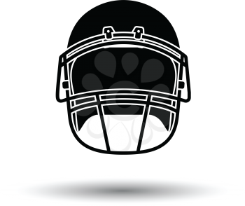 American football helmet icon. White background with shadow design. Vector illustration.