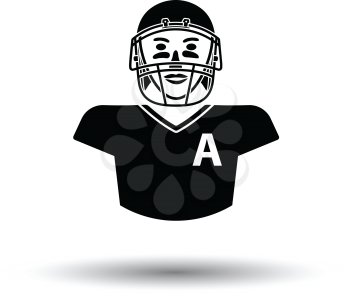 American football player icon. White background with shadow design. Vector illustration.