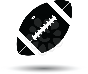 American football ball icon. White background with shadow design. Vector illustration.