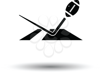 American football touchdown icon. White background with shadow design. Vector illustration.