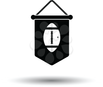 American football pennant icon. White background with shadow design. Vector illustration.