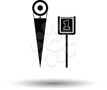 American football sideline markers icon. White background with shadow design. Vector illustration.