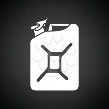Fuel canister icon. Black background with white. Vector illustration.