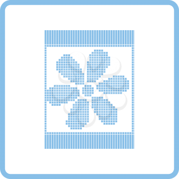 Sewing ornate scheme icon. Blue frame design. Vector illustration.