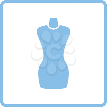 Tailor mannequin icon. Blue frame design. Vector illustration.