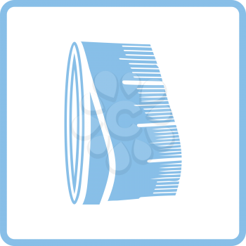 Tailor measure tape icon. Blue frame design. Vector illustration.