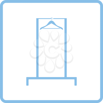 Hanger rail icon. Blue frame design. Vector illustration.