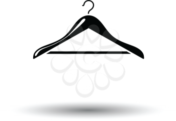 Cloth hanger icon. White background with shadow design. Vector illustration.