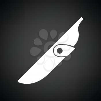 Knife scabbard icon. Black background with white. Vector illustration.