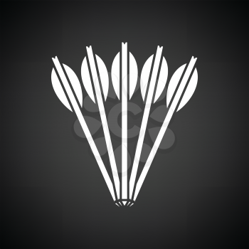 Crossbow bolts icon. Black background with white. Vector illustration.