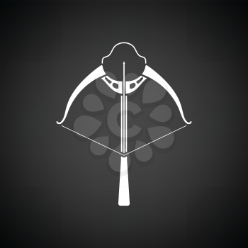 Crossbow icon. Black background with white. Vector illustration.