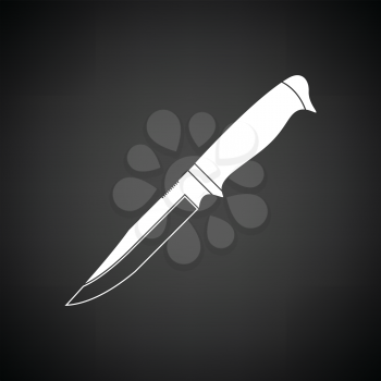 Knife icon. Black background with white. Vector illustration.