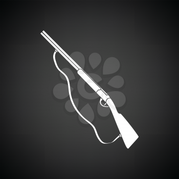 Hunt gun icon. Black background with white. Vector illustration.