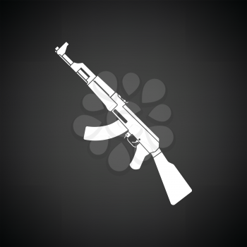 Russian weapon rifle icon. Black background with white. Vector illustration.