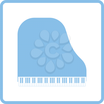 Grand piano icon. Blue frame design. Vector illustration.