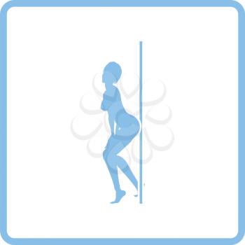 Stripper night club icon. Blue frame design. Vector illustration.