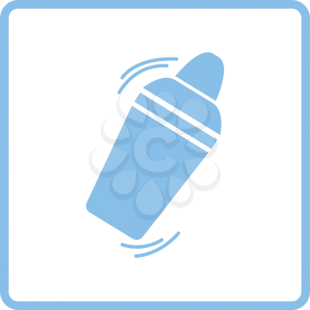 Bar shaker icon. Blue frame design. Vector illustration.