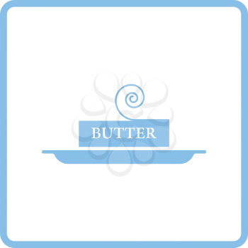 Butter icon. Blue frame design. Vector illustration.