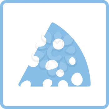 Cheese icon. Blue frame design. Vector illustration.