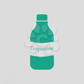 Turpentine icon. Gray background with green. Vector illustration.