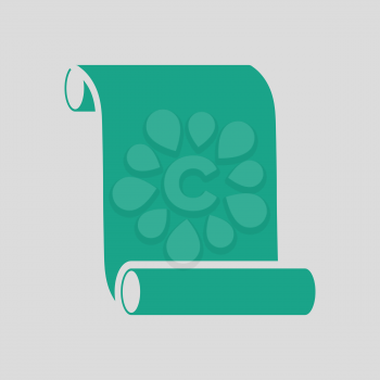 Canvas scroll icon. Gray background with green. Vector illustration.