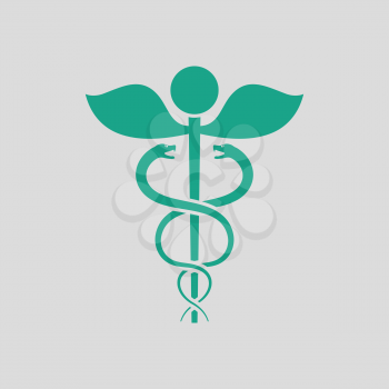 Medicine sign icon. Gray background with green. Vector illustration.