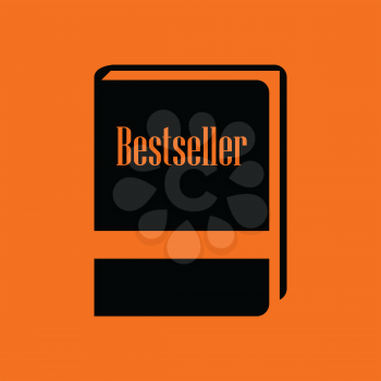 Bestseller book icon. Orange background with black. Vector illustration.