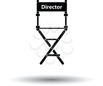 Director chair icon. White background with shadow design. Vector illustration.