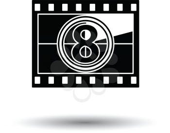 Movie frame with countdown icon. White background with shadow design. Vector illustration.