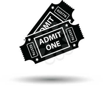 Cinema tickets icon. White background with shadow design. Vector illustration.