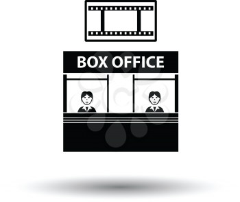 Box office icon. White background with shadow design. Vector illustration.
