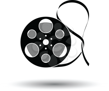 Movie reel icon. White background with shadow design. Vector illustration.