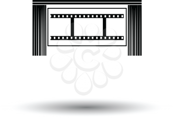 Cinema theater auditorium icon. White background with shadow design. Vector illustration.