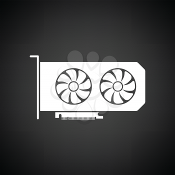 GPU icon. Black background with white. Vector illustration.
