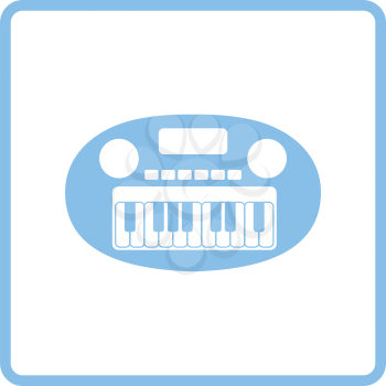 Synthesizer toy ico. Blue frame design. Vector illustration.