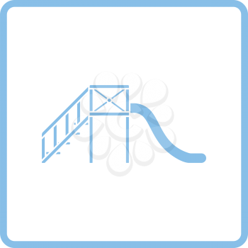Children's slide ico. Blue frame design. Vector illustration.