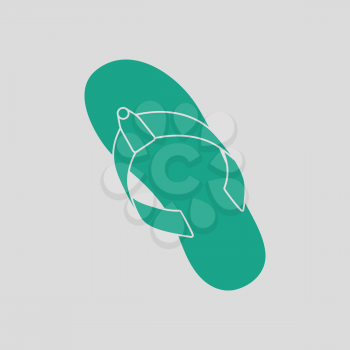 Flip flop icon. Gray background with green. Vector illustration.