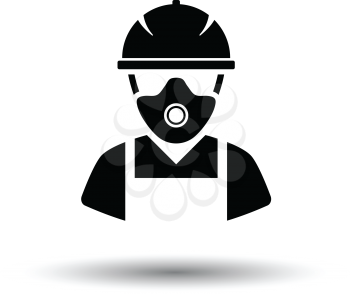 Repair worker icon. White background with shadow design. Vector illustration.