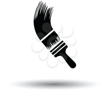 Paint brush icon. White background with shadow design. Vector illustration.