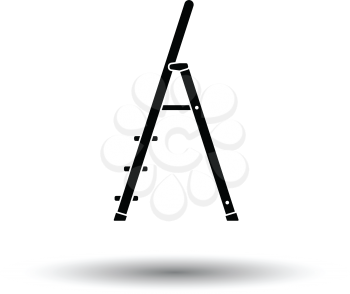 Construction ladder icon. White background with shadow design. Vector illustration.