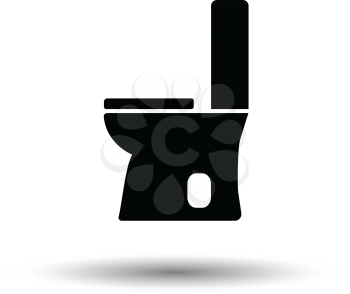 Toilet bowl icon. White background with shadow design. Vector illustration.