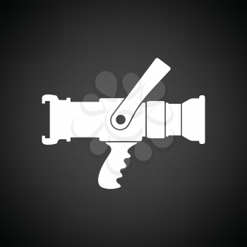 Fire hose icon. Black background with white. Vector illustration.