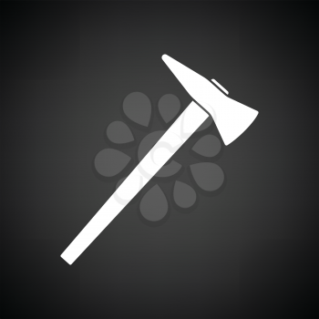 Fire axe icon. Black background with white. Vector illustration.