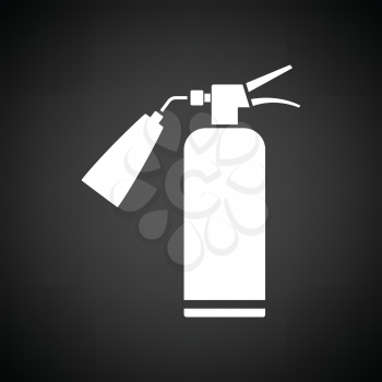 Fire extinguisher icon. Black background with white. Vector illustration.