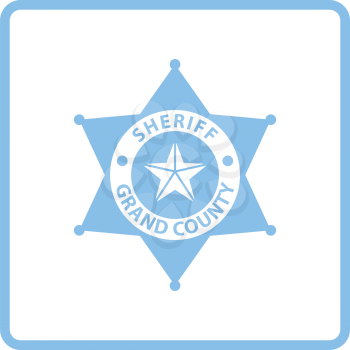 Sheriff badge icon. Blue frame design. Vector illustration.
