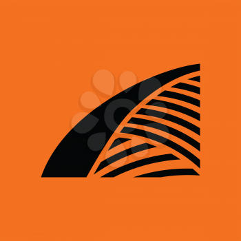 Agriculture field icon. Orange background with black. Vector illustration.