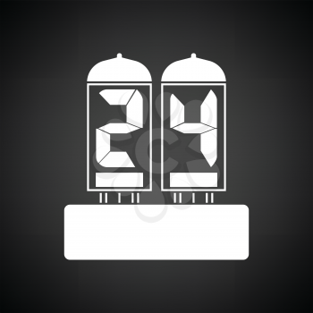 Electric numeral lamp icon. Black background with white. Vector illustration.