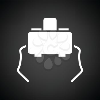 Micro button icon. Black background with white. Vector illustration.