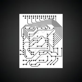 Circuit icon. Black background with white. Vector illustration.