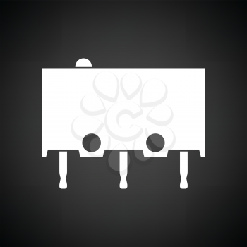 Micro button icon icon. Black background with white. Vector illustration.